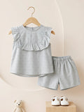 Ivory Whisper Frill Shirt & Short