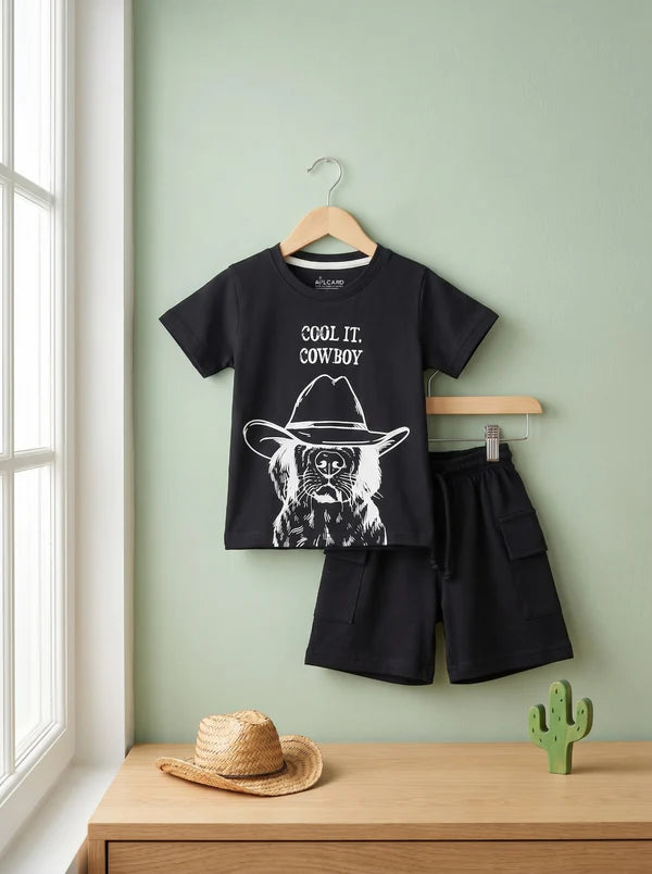 Little Cowboy Luxe Tee & Cargo Short